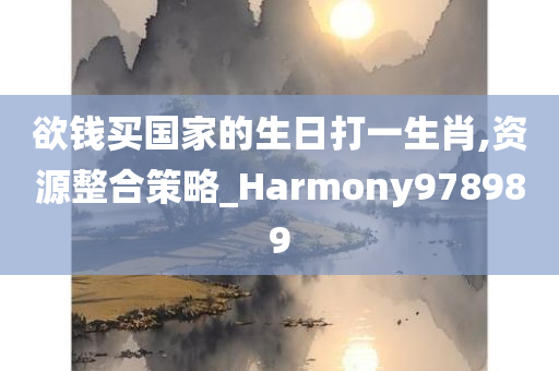 欲钱买国家的生日打一生肖,资源整合策略_Harmony978989