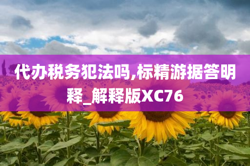 代办税务犯法吗,标精游据答明释_解释版XC76