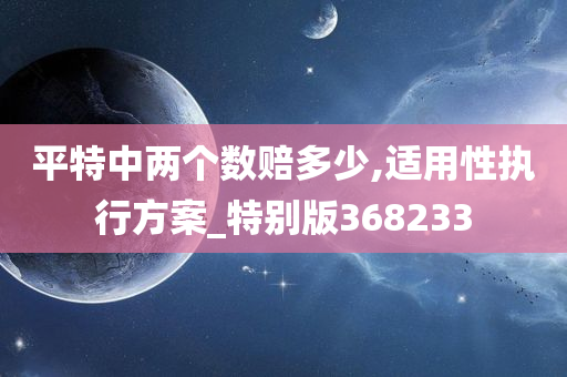 平特中两个数赔多少,适用性执行方案_特别版368233