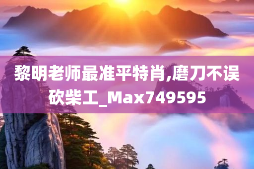 黎明老师最准平特肖,磨刀不误砍柴工_Max749595