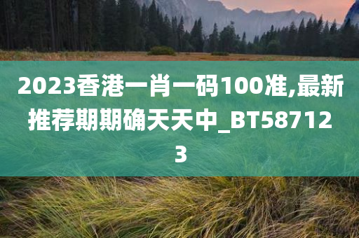 2023香港一肖一码100准,最新推荐期期确天天中_BT587123