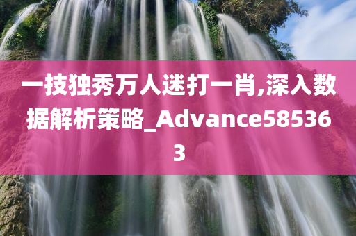 一技独秀万人迷打一肖,深入数据解析策略_Advance585363