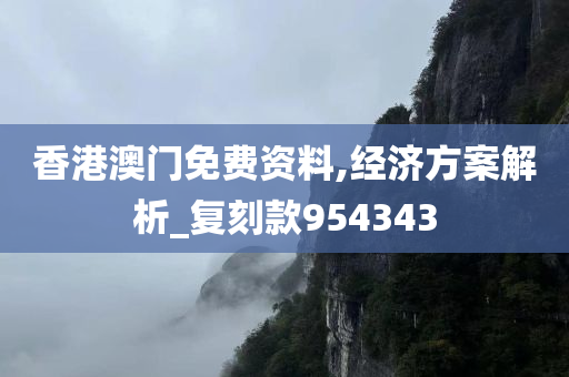 香港澳门免费资料,经济方案解析_复刻款954343