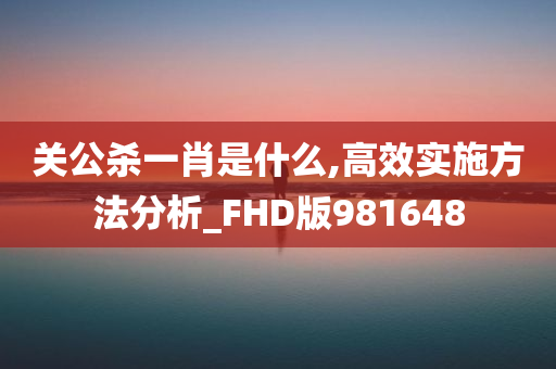 关公杀一肖是什么,高效实施方法分析_FHD版981648