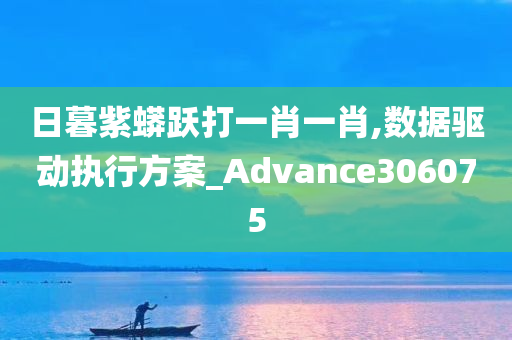 日暮紫蟒跃打一肖一肖,数据驱动执行方案_Advance306075