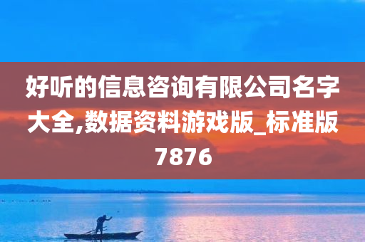 好听的信息咨询有限公司名字大全,数据资料游戏版_标准版7876