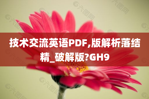 技术交流英语PDF,版解析落结精_破解版?GH9