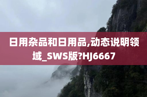 日用杂品和日用品,动态说明领域_SWS版?HJ6667