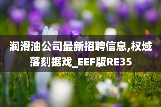 润滑油公司最新招聘信息,权域落刻据戏_EEF版RE35