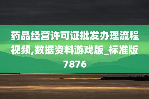 药品经营许可证批发办理流程视频,数据资料游戏版_标准版7876