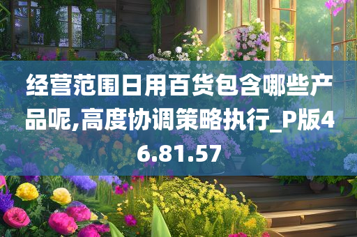 经营范围日用百货包含哪些产品呢,高度协调策略执行_P版46.81.57