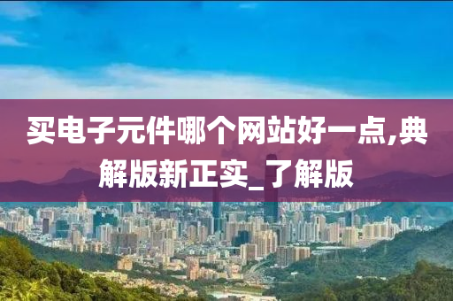 买电子元件哪个网站好一点,典解版新正实_了解版