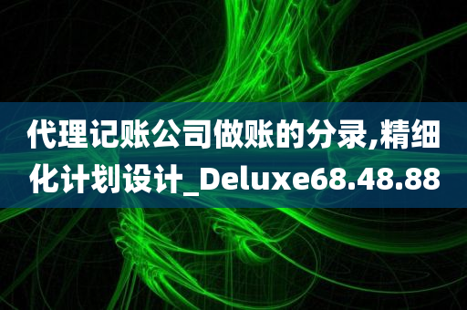 代理记账公司做账的分录,精细化计划设计_Deluxe68.48.88