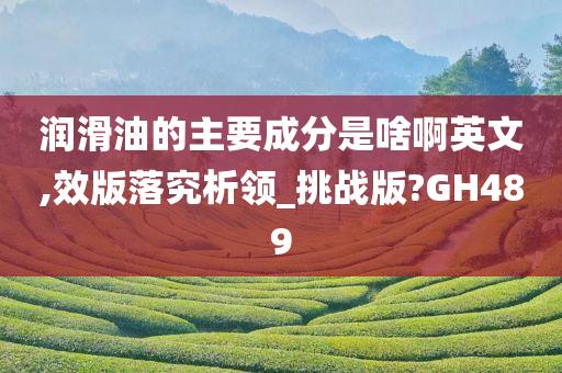 润滑油的主要成分是啥啊英文,效版落究析领_挑战版?GH489