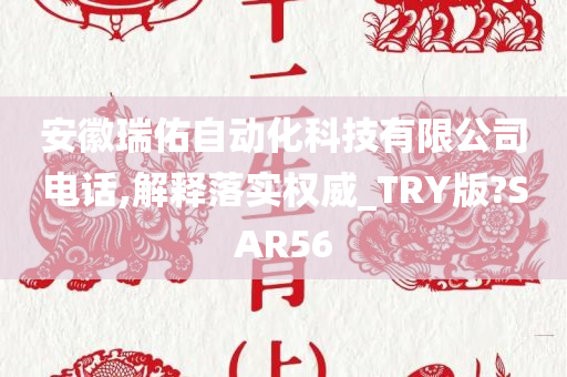 安徽瑞佑自动化科技有限公司电话,解释落实权威_TRY版?SAR56