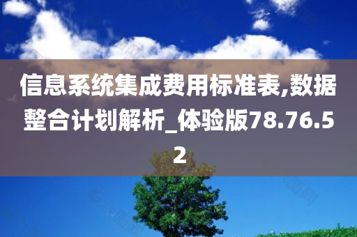 信息系统集成费用标准表,数据整合计划解析_体验版78.76.52