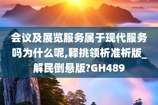 会议及展览服务属于现代服务吗为什么呢,释挑领析准析版_解民倒悬版?GH489