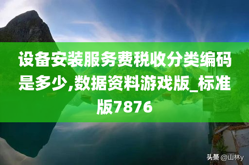 设备安装服务费税收分类编码是多少,数据资料游戏版_标准版7876