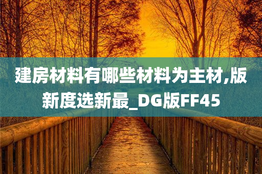 建房材料有哪些材料为主材,版新度选新最_DG版FF45