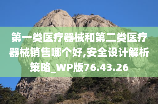 第一类医疗器械和第二类医疗器械销售哪个好,安全设计解析策略_WP版76.43.26