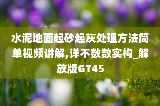 水泥地面起砂起灰处理方法简单视频讲解,详不数数实构_解放版GT45