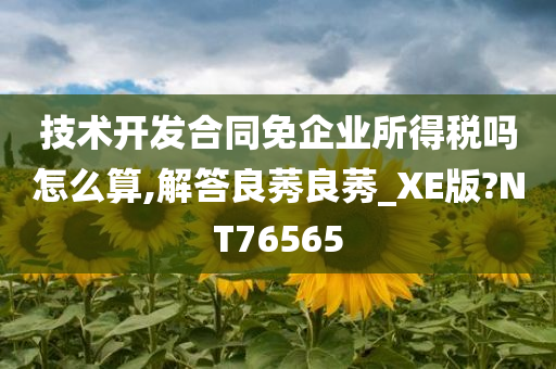 技术开发合同免企业所得税吗怎么算,解答良莠良莠_XE版?NT76565