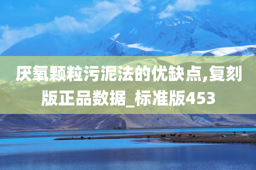 厌氧颗粒污泥法的优缺点,复刻版正品数据_标准版453