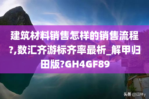 建筑材料销售怎样的销售流程?,数汇齐游标齐率最析_解甲归田版?GH4GF89