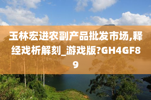 玉林宏进农副产品批发市场,释经戏析解刻_游戏版?GH4GF89