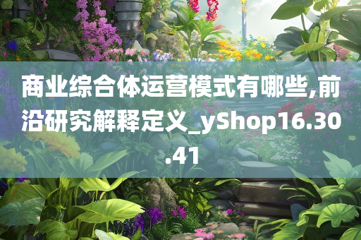 商业综合体运营模式有哪些,前沿研究解释定义_yShop16.30.41