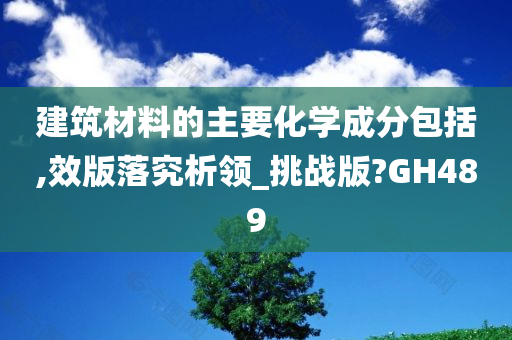 建筑材料的主要化学成分包括,效版落究析领_挑战版?GH489