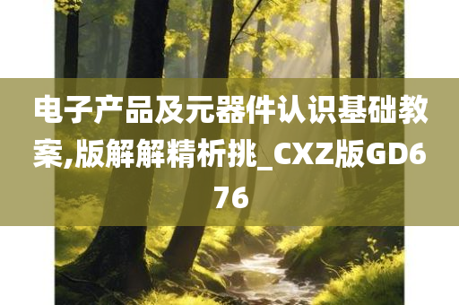 电子产品及元器件认识基础教案,版解解精析挑_CXZ版GD676