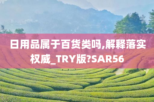 日用品属于百货类吗,解释落实权威_TRY版?SAR56