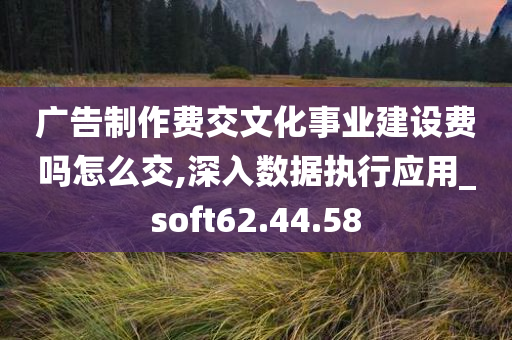 广告制作费交文化事业建设费吗怎么交,深入数据执行应用_soft62.44.58