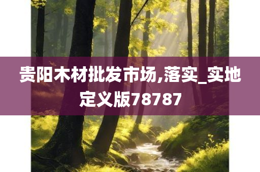 贵阳木材批发市场,落实_实地定义版78787