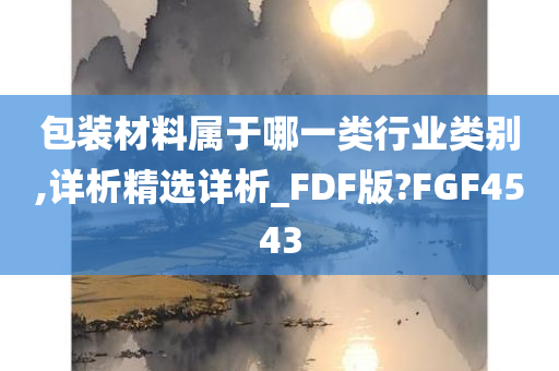 包装材料属于哪一类行业类别,详析精选详析_FDF版?FGF4543