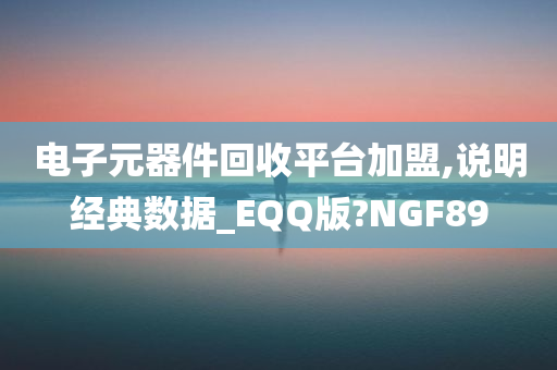 电子元器件回收平台加盟,说明经典数据_EQQ版?NGF89