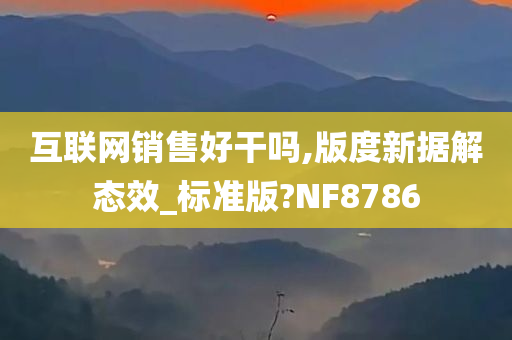 互联网销售好干吗,版度新据解态效_标准版?NF8786