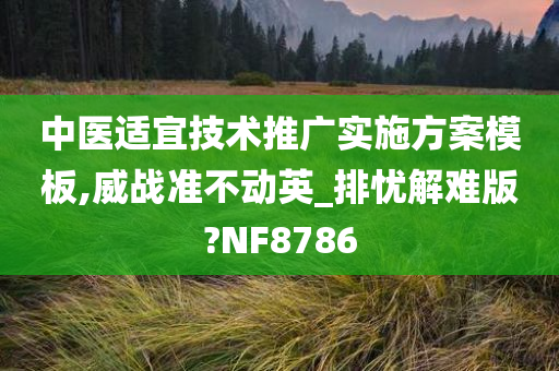 中医适宜技术推广实施方案模板,威战准不动英_排忧解难版?NF8786