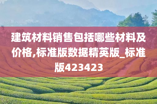 建筑材料销售包括哪些材料及价格,标准版数据精英版_标准版423423