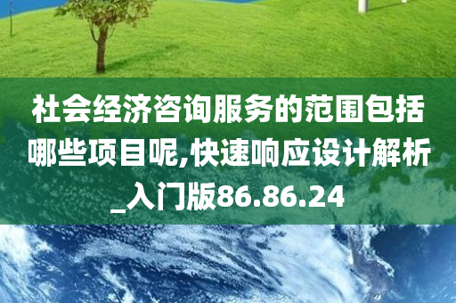 社会经济咨询服务的范围包括哪些项目呢,快速响应设计解析_入门版86.86.24