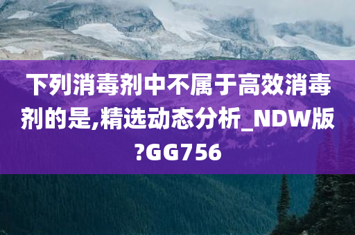 下列消毒剂中不属于高效消毒剂的是,精选动态分析_NDW版?GG756