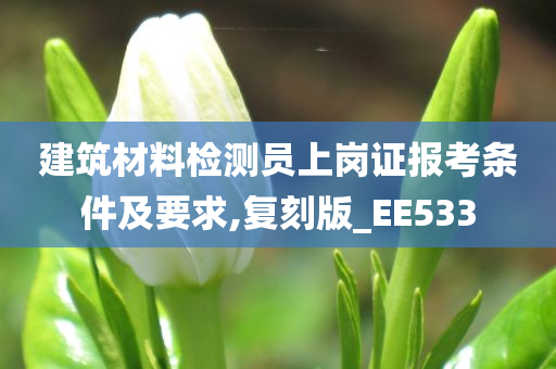 建筑材料检测员上岗证报考条件及要求,复刻版_EE533