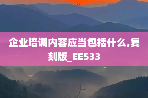 企业培训内容应当包括什么,复刻版_EE533