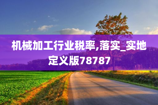 机械加工行业税率,落实_实地定义版78787