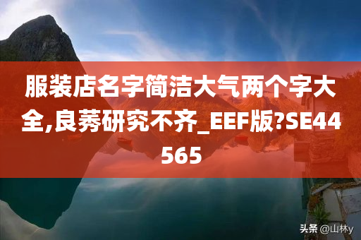 服装店名字简洁大气两个字大全,良莠研究不齐_EEF版?SE44565