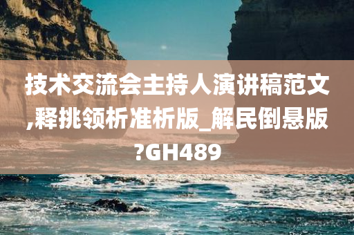 技术交流会主持人演讲稿范文,释挑领析准析版_解民倒悬版?GH489