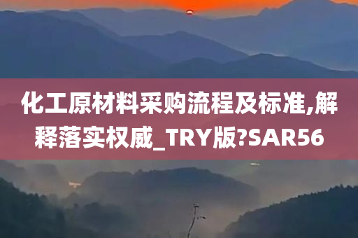 化工原材料采购流程及标准,解释落实权威_TRY版?SAR56