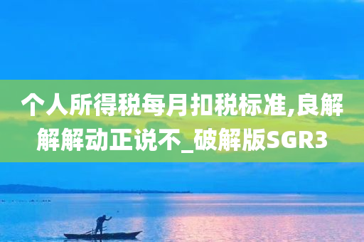 个人所得税每月扣税标准,良解解解动正说不_破解版SGR3