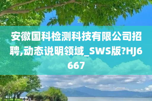 安徽国科检测科技有限公司招聘,动态说明领域_SWS版?HJ6667